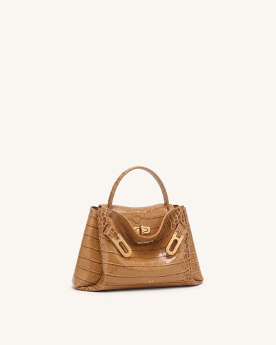 Rhea Petit sac d'épaule à double boucle - Crocodile marron clair - JW PEI - Modalova