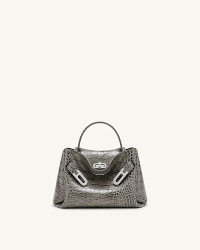 Rhea Petit sac d'épaule à double boucle - Crocodile gris - JW PEI - Modalova