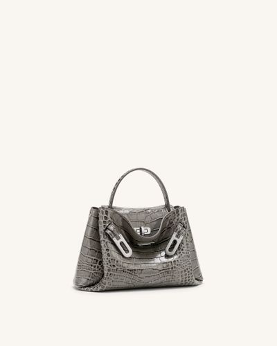 Rhea Petit sac d'épaule à double boucle - Crocodile gris - JW PEI - Modalova