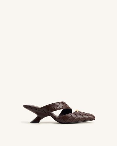 Noemi Mules fermées à détail tressé - Marron foncé - JW PEI - Modalova