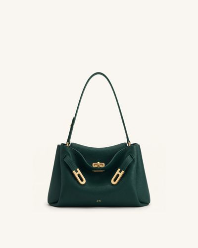 Rhea Sac à bandoulière à double boucle grainé - Vert foncé - JW PEI - Modalova