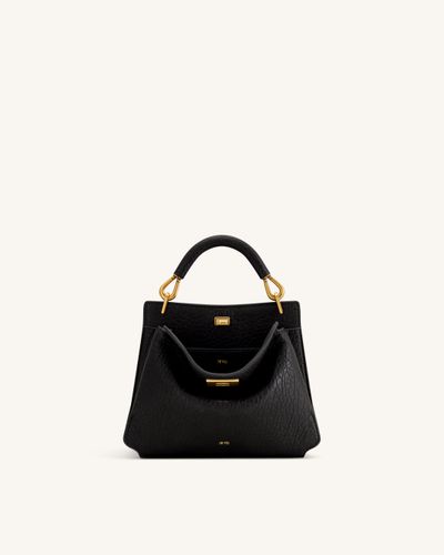Lucia Sac à poignée supérieure effet éléphant - Noir - JW PEI - Modalova