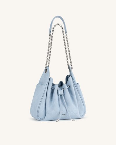Rowan Sac seau matelassé à chaîne en faux suède - Bleu - JW PEI - Modalova