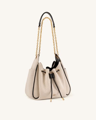 Rowan Sac seau à cordon de serrage froncé avec chaîne - Toile noire - JW PEI - Modalova