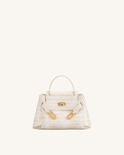 Rhea Petit sac d'épaule à double boucle - Crocodile blanc - JW PEI - Modalova