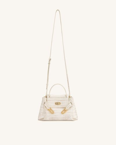 Rhea Petit sac d'épaule à double boucle - Crocodile blanc - JW PEI - Modalova