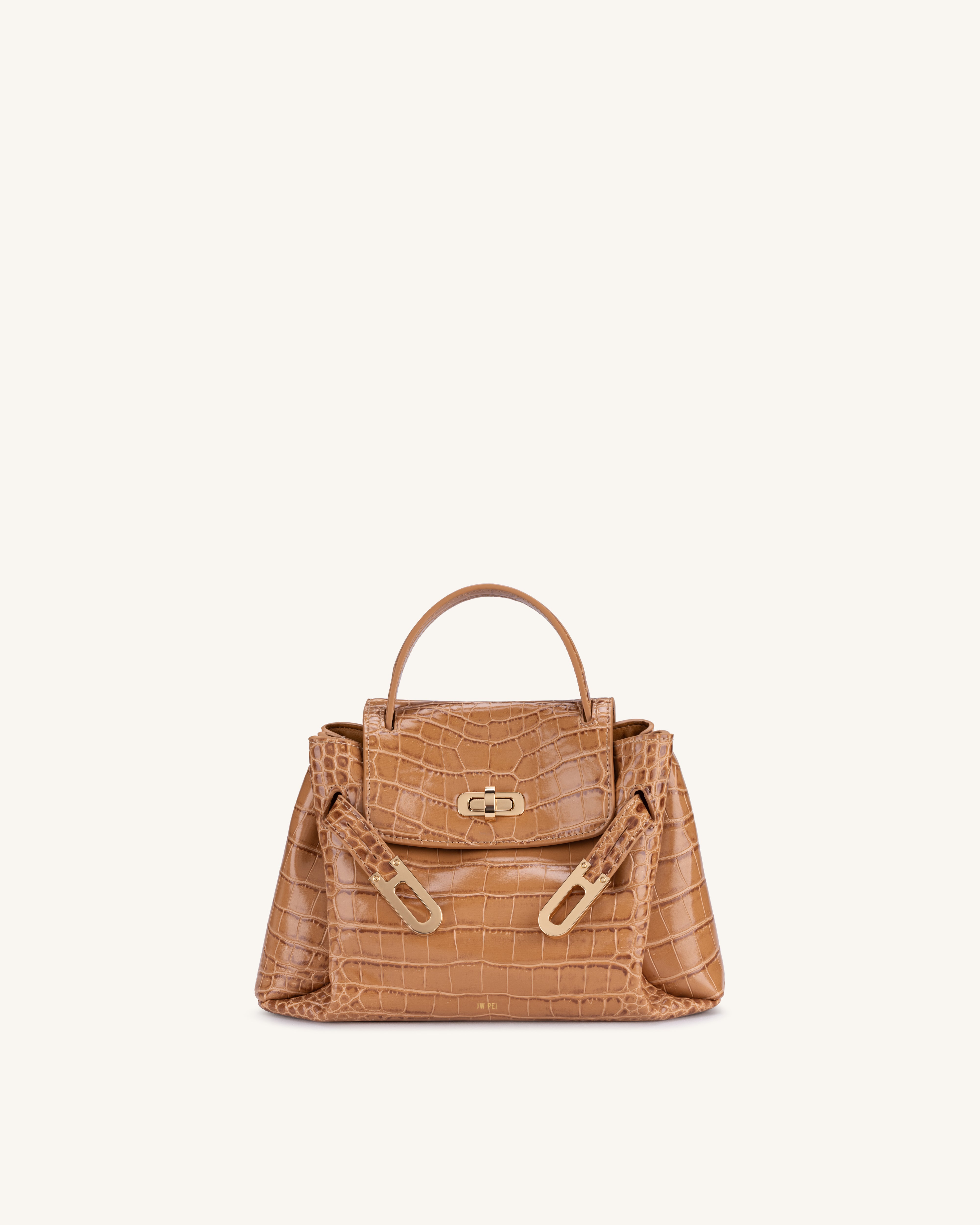 Rhea Petit sac d'épaule à double boucle - Crocodile marron clair - JW PEI - Modalova