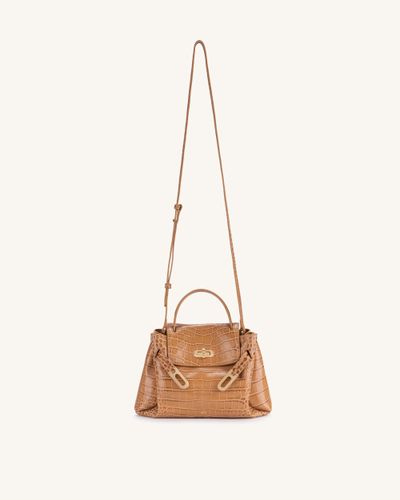 Rhea Petit sac d'épaule à double boucle - Crocodile marron clair - JW PEI - Modalova