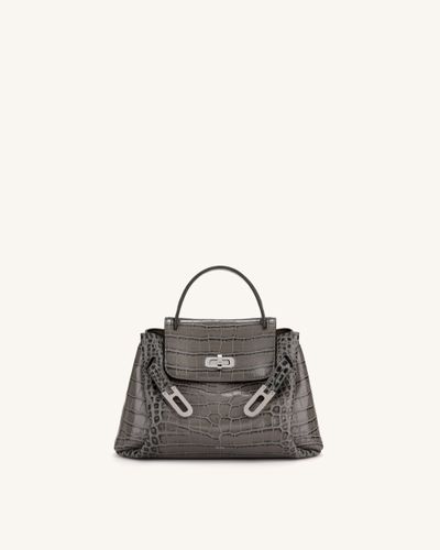 Rhea Petit sac d'épaule à double boucle - Crocodile gris - JW PEI - Modalova