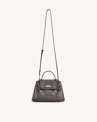 Rhea Petit sac d'épaule à double boucle - Crocodile gris - JW PEI - Modalova