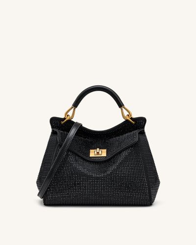 Lucia Sac classique à poignée supérieure en cristal artificiel - Noir - JW PEI - Modalova