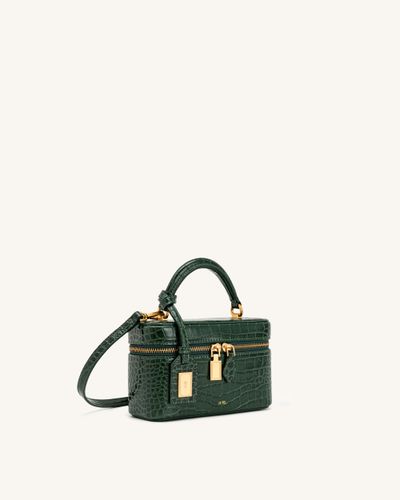 Cleo Sac boîte à poignée supérieure - Vert forêt façon croco - JW PEI - Modalova