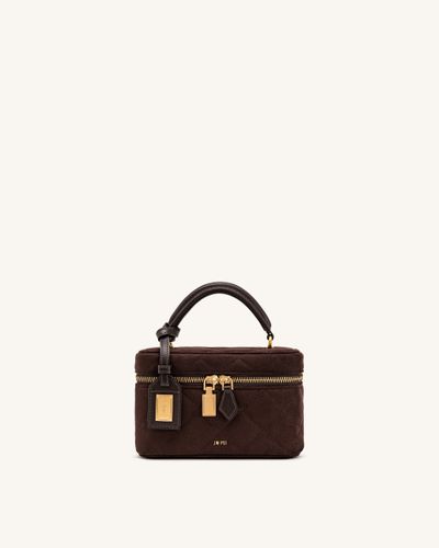 Cleo Sac à main en faux daim forme boîte - Marron chocolat foncé - JW PEI - Modalova
