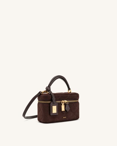Cleo Sac à main en faux daim forme boîte - Marron chocolat foncé - JW PEI - Modalova