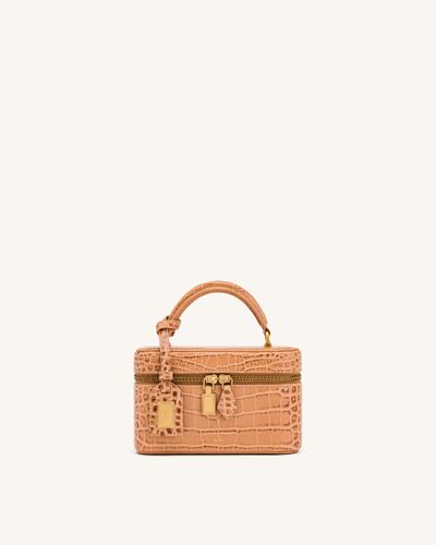 Cleo Sac boîte à poignée supérieure - Marron façon croco - JW PEI - Modalova