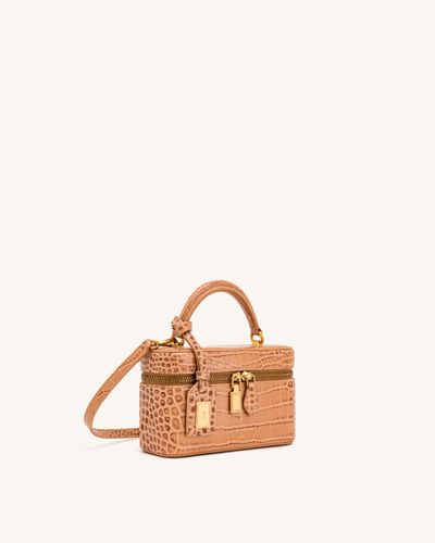 Cleo Sac boîte à poignée supérieure - Marron façon croco - JW PEI - Modalova