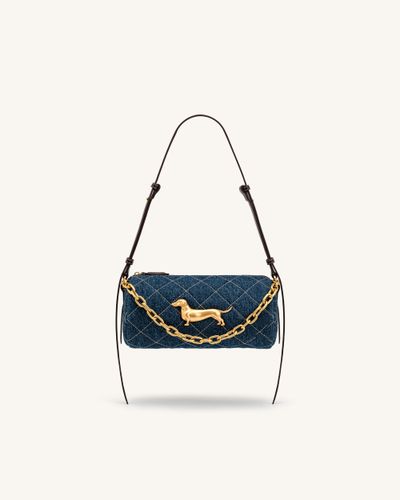Lucienne Sac à bandoulière matelassé à chaîne motif teckel - Jean bleu - JW PEI - Modalova