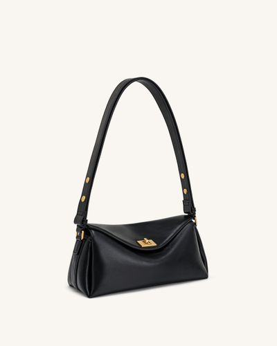 Lucia Sac porté épaule à rabat asymétrique - Noir - JW PEI - Modalova
