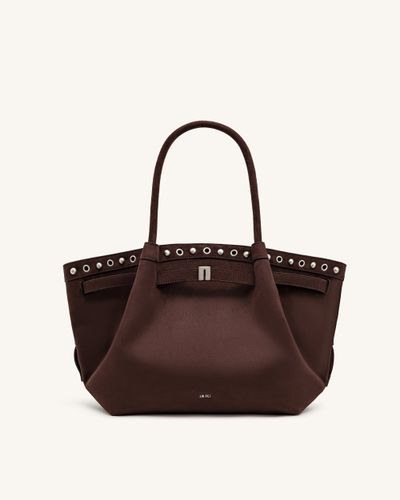 Sac cabas Hana en suédine - Marron chocolat foncé - JW PEI - Modalova