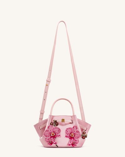 Hana Mini sac cabas brodé orchidée Phalaenopsis - Rose - JW PEI - Modalova