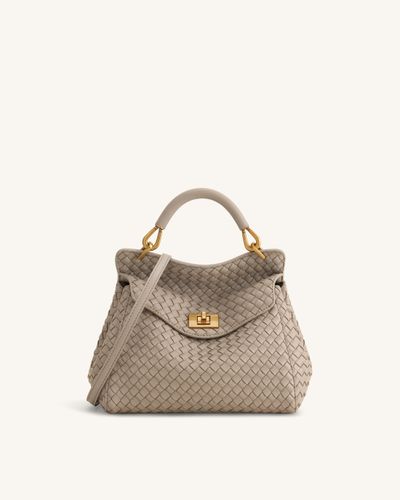 Lucia Sac à main classique tissé à poignée supérieure - Gris boue - JW PEI - Modalova
