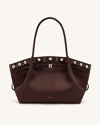 Hana Grand sac cabas en faux daim - Marron foncé - JW PEI - Modalova