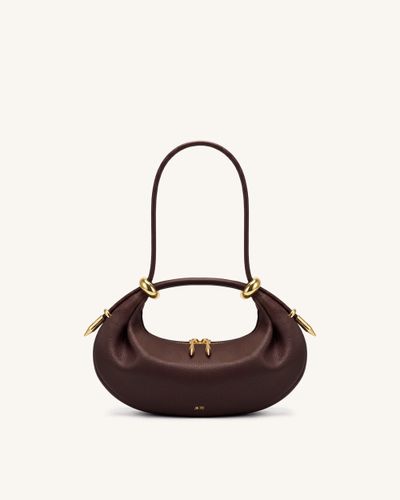 Ellie Sac à main demi-lune avec anneau métallique - Marron foncé - JW PEI - Modalova