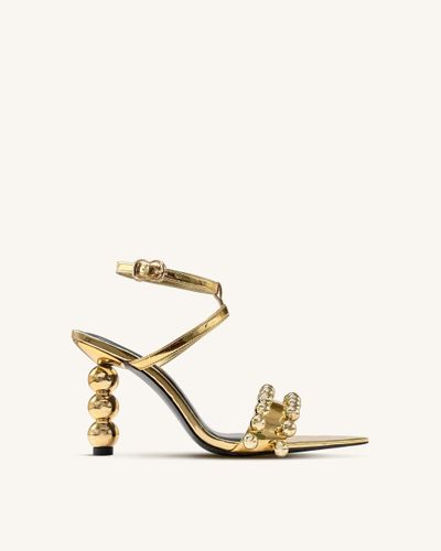 Sandales à talons hauts Mia avec brides et perles – Doré - JW PEI - Modalova