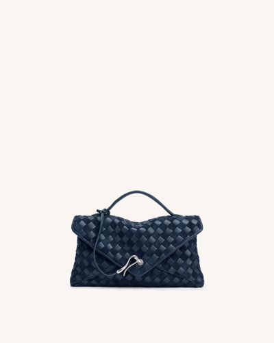 Celeste Sac enveloppe tressé en faux daim - Bleu foncé - JW PEI - Modalova