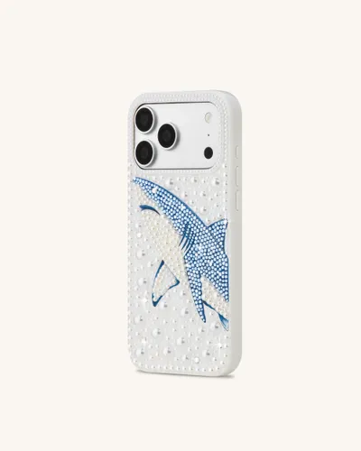 Coque de téléphone requin en perles et cristal artificiel - Blanc - JW PEI - Modalova