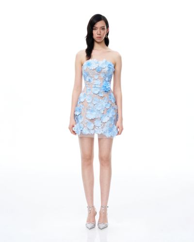 Robe courte brodée à fleurs Elowen – Bleu - JW PEI - Modalova