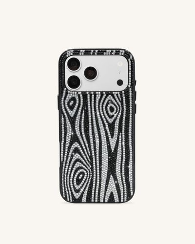 Coque de téléphone à strass motif zèbre - Noir - JW PEI - Modalova