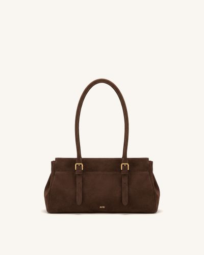 Brielle Grand sac cabas en suédine - Marron - JW PEI - Modalova