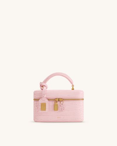 Cleo Sac boîte à poignée supérieure - Rose clair façon croco - JW PEI - Modalova