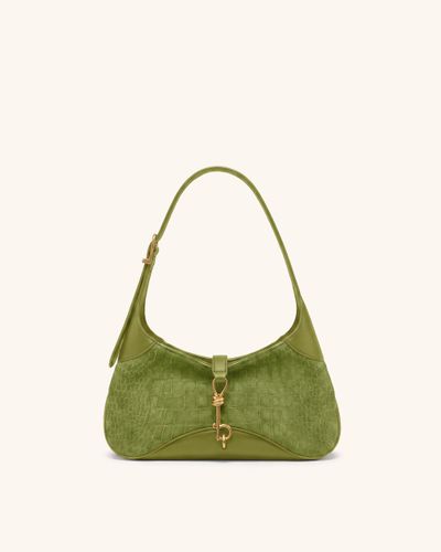 Juliette Sac à bandoulière Est-Ouest à breloque clé en faux daim - Effet croco vert - JW PEI - Modalova