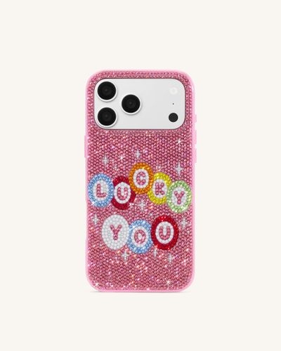 Lucky Coque de téléphone « You » en cristal artificiel - Rose - JW PEI - Modalova