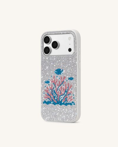 Coque de téléphone en cristal artificiel corail rose - Blanc - JW PEI - Modalova