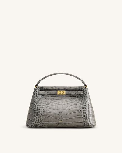 Carmen Sac à main aspect crocodile - Gris - JW PEI - Modalova