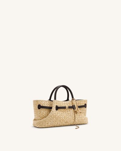 Maeve Sac cabas en paille synthétique avec breloque teckel en métal - Marron - JW PEI - Modalova