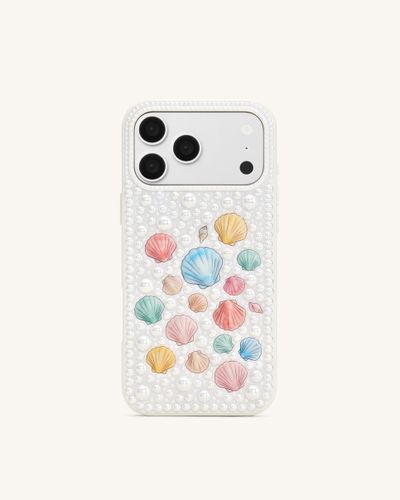 Coque de téléphone perle coquillage pastel - Blanc - JW PEI - Modalova