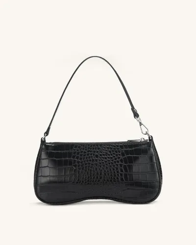 Sac Bandoulière Eva - Noir Effet Croco - JW PEI - Modalova