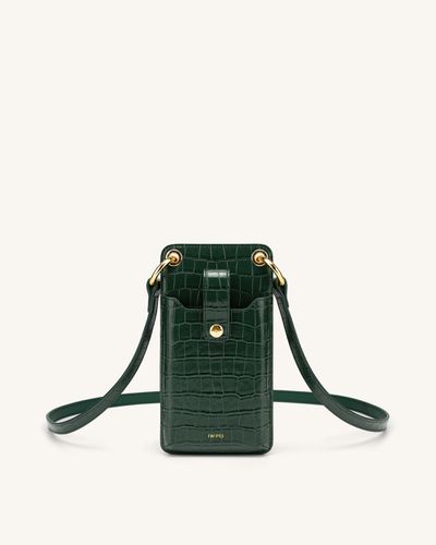 Sac pour téléphone Quinn - Vert Foncé Effet Croco - JW PEI - Modalova