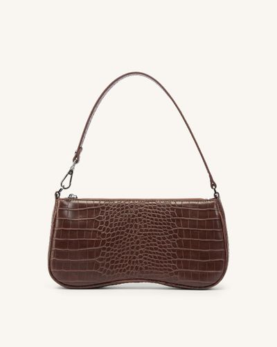 Sac Bandoulière Eva - Marron Effet Croco - JW PEI - Modalova