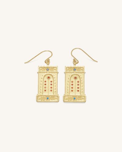 Boucles d'oreilles Arc Romain - Plaqué Or 18ct & Zircon Multicolore - JW PEI - Modalova