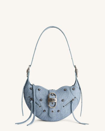 Sac à bandoulière en Denim Gaufré Tessa - Bleu - JW PEI - Modalova