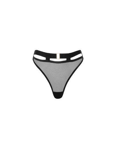 Trinity High-Waisted Sheer Thong Black - Bluebella - US - Modalova