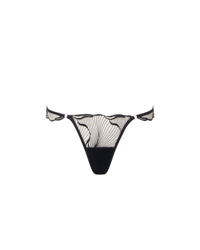 Marabel Embroidered Sheer Thong Black - Bluebella - US - Modalova