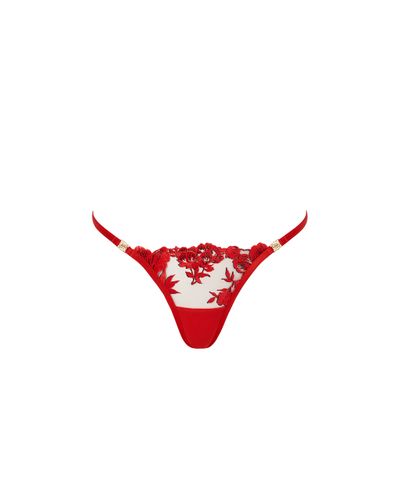 Lavanya Floral Embroidered Thong Red - Bluebella - US - Modalova