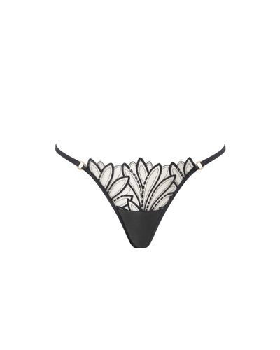 Pavlina Floral Embroidered Thong Black - Bluebella - US - Modalova