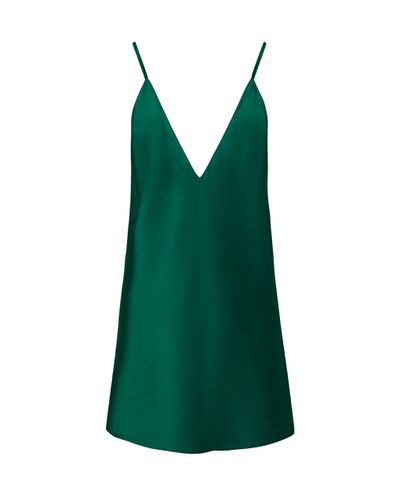 Clea Luxury Satin Short Chemise Aventurine Green - Bluebella - US - Modalova